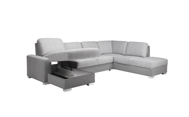 Coltar Chance Large Extensibil cu Arcuri Ondulate si Spuma Poliuretanica, Sezlong pe Stanga, Suprafata de Dormit 265x120 cm, cu Lada de Depozitare, l326xA220xH90 cm (6)