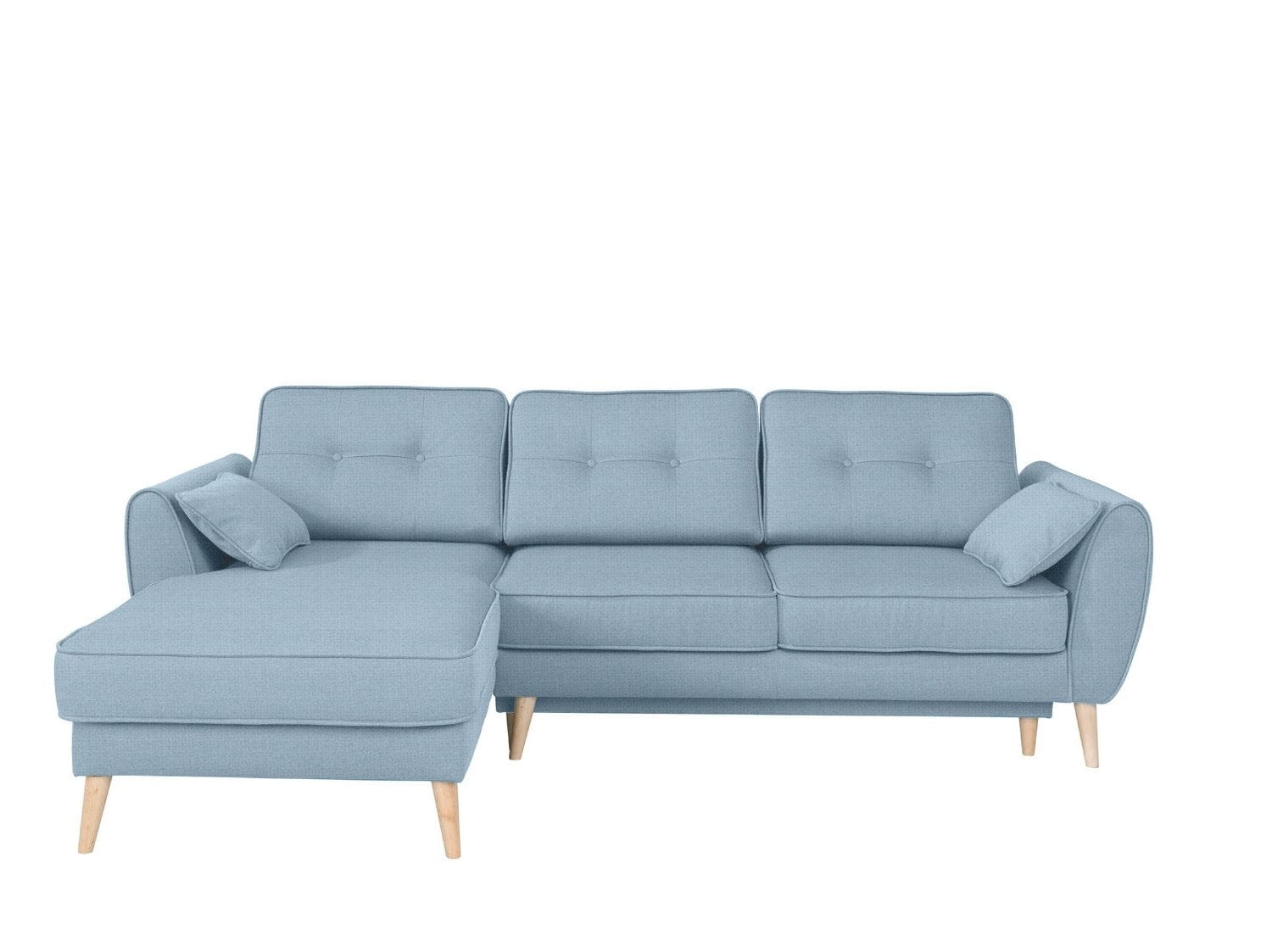 Coltar Cody Extensibil cu Arcuri Ondulate si Spuma Poliuretanica, Sezlong pe Stanga, Suprafata de Dormit 212x121 cm, cu Lada de Depozitare, Perne Incluse, l254xA165xH74 cm (1)