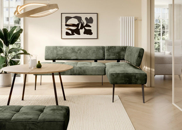 Wersal Coltar Dining, Sezlong pe Dreapta, Bancos L, l215xA163xH90 cm