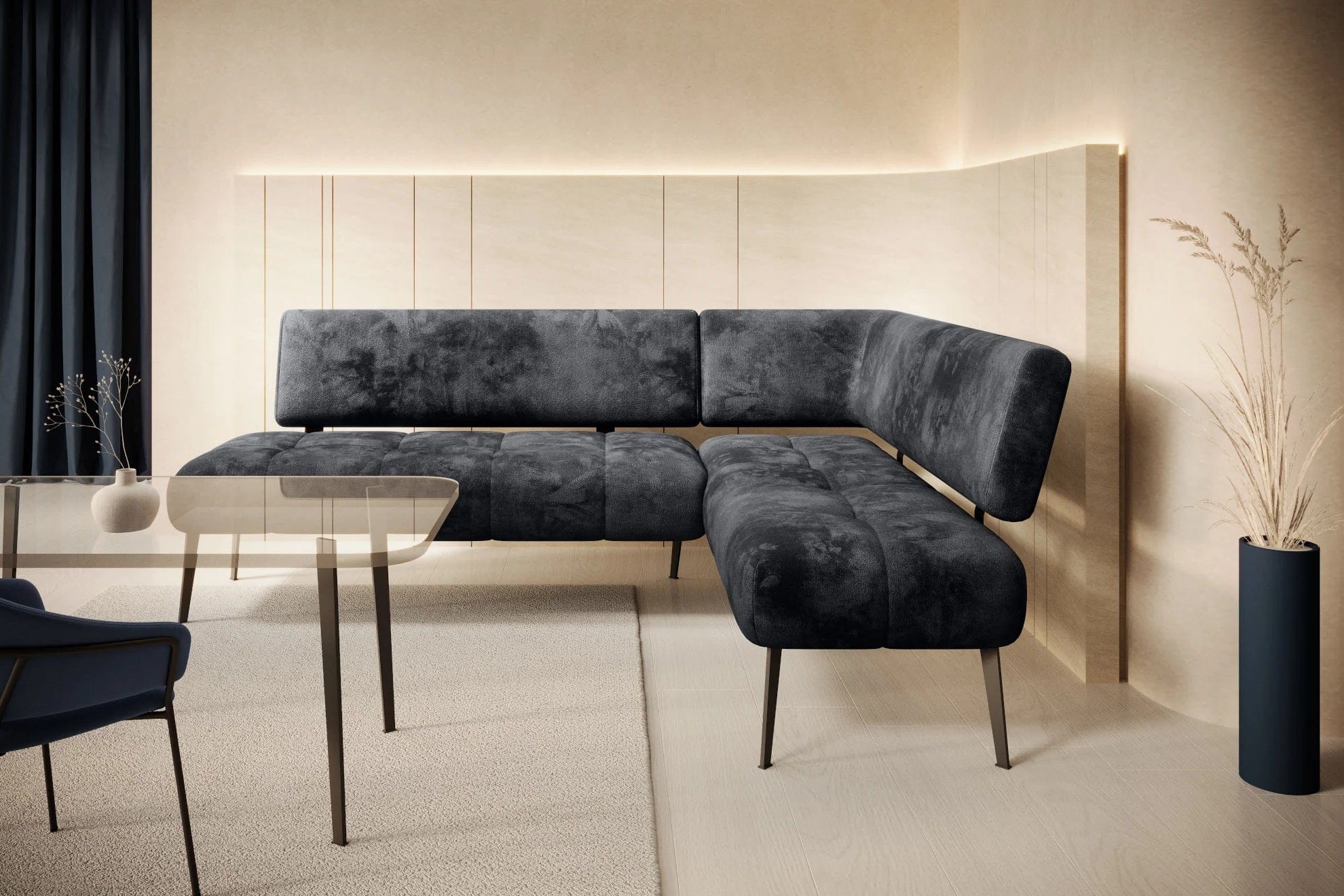 Wersal Coltar Dining, Sezlong pe Dreapta, Milos L, l215xA163xH90 cm