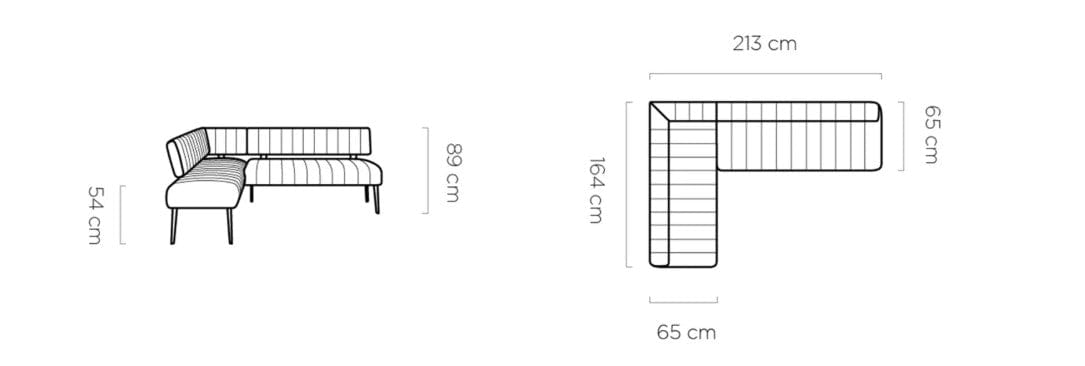 Wersal Coltar Dining, Sezlong pe Stanga, Altis L, l213xA164xH89 cm