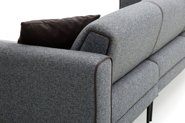 Oyo Coltar Elita Gri Extensibil, Sezlong pe Dreapta, tapitat cu Stofa, l245xA155xH80 cm