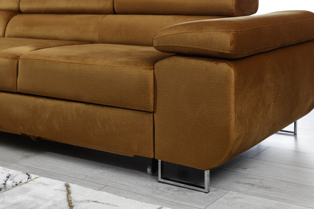 Eltap Coltar Extensibil Armandinio cu Lada de Depozitare, Sezlong pe Stanga, Tetiere Reglabile, Perne Incluse, l280xA205xH70-90 cm