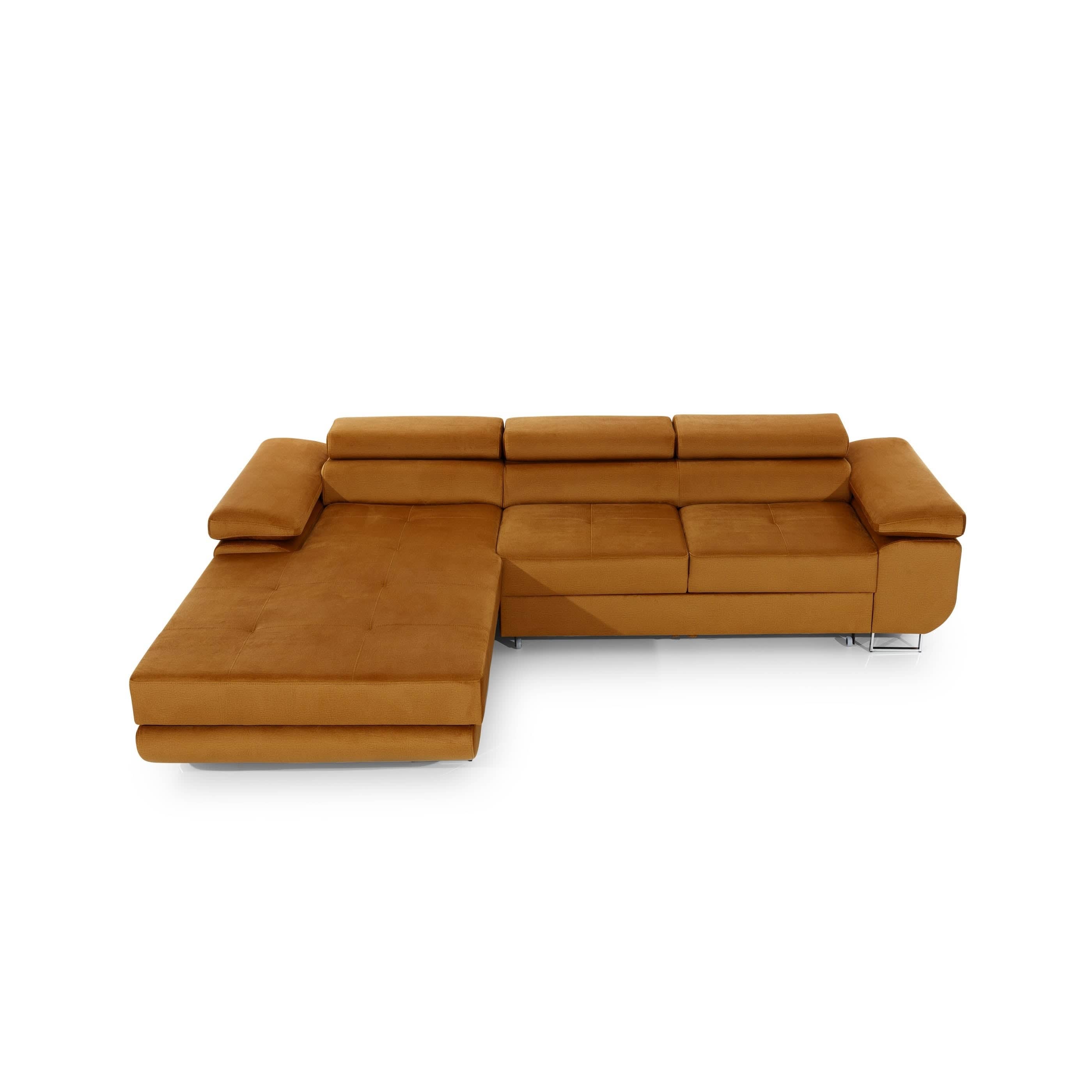 Eltap Coltar Extensibil Armandinio cu Lada de Depozitare, Sezlong pe Stanga, Tetiere Reglabile, Perne Incluse, l280xA205xH70-90 cm