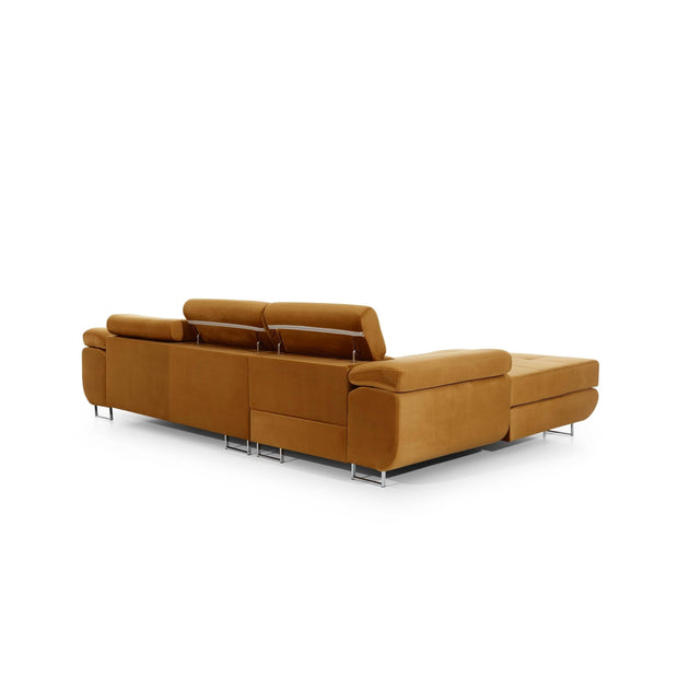 Eltap Coltar Extensibil Armandinio cu Lada de Depozitare, Sezlong pe Stanga, Tetiere Reglabile, Perne Incluse, l280xA205xH70-90 cm