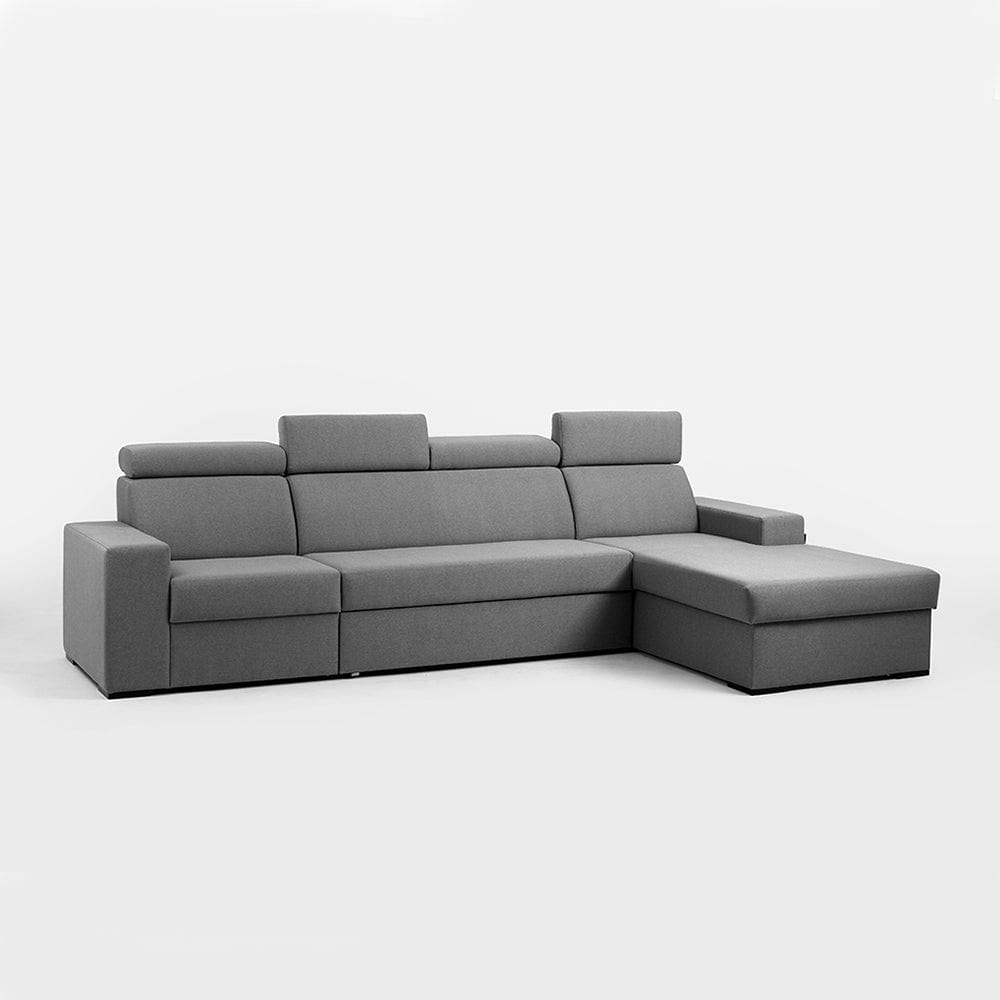 Customform Coltar Extensibil Atlantica Gri, Sezlong pe Dreapta, tapitat cu Stofa, l319xA160xH90 cm