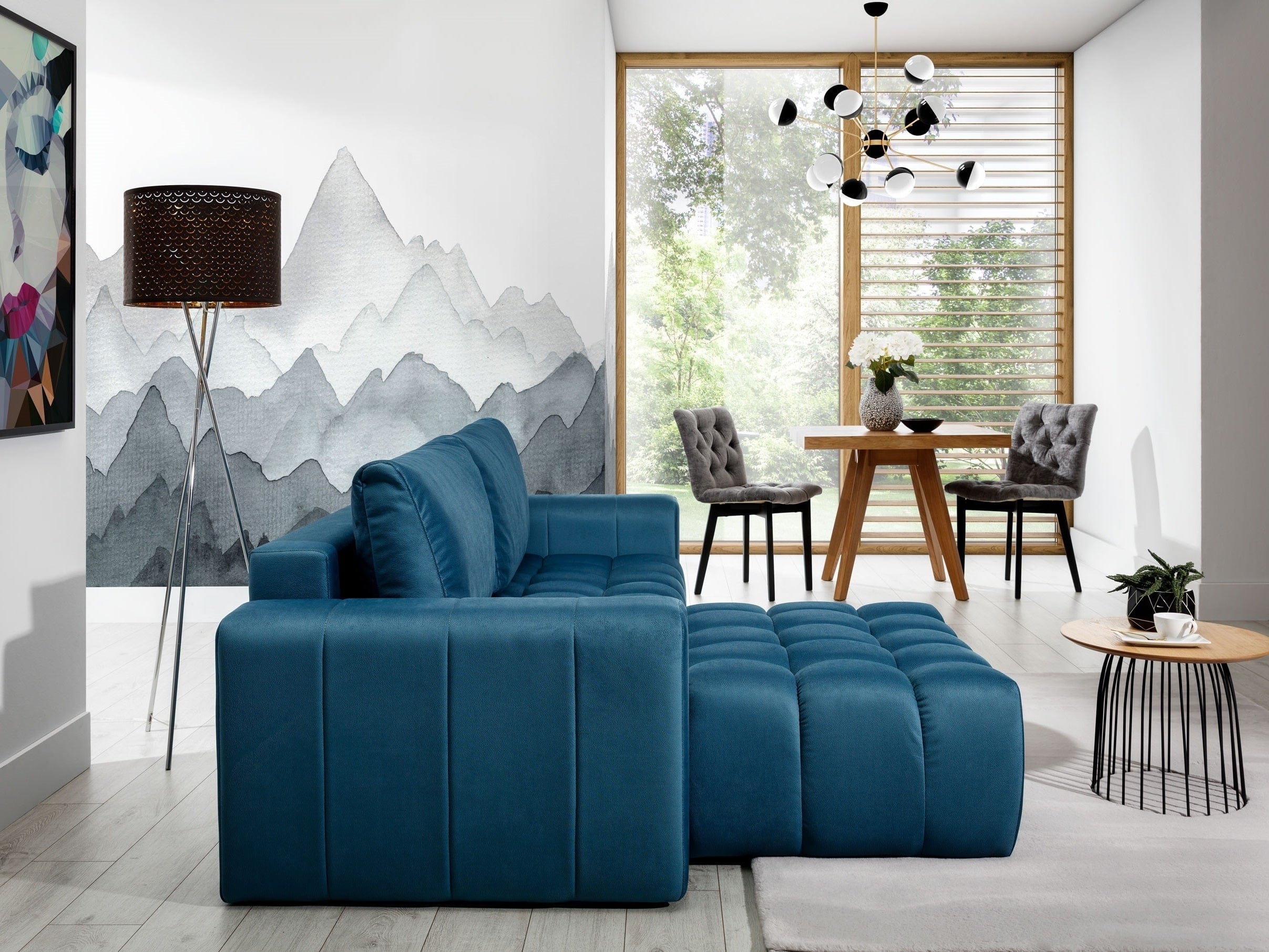 Eltap Coltar Extensibil Bonetis cu Lada de Depozitare, Sezlong pe Stanga, l250xA175xH75-92 cm