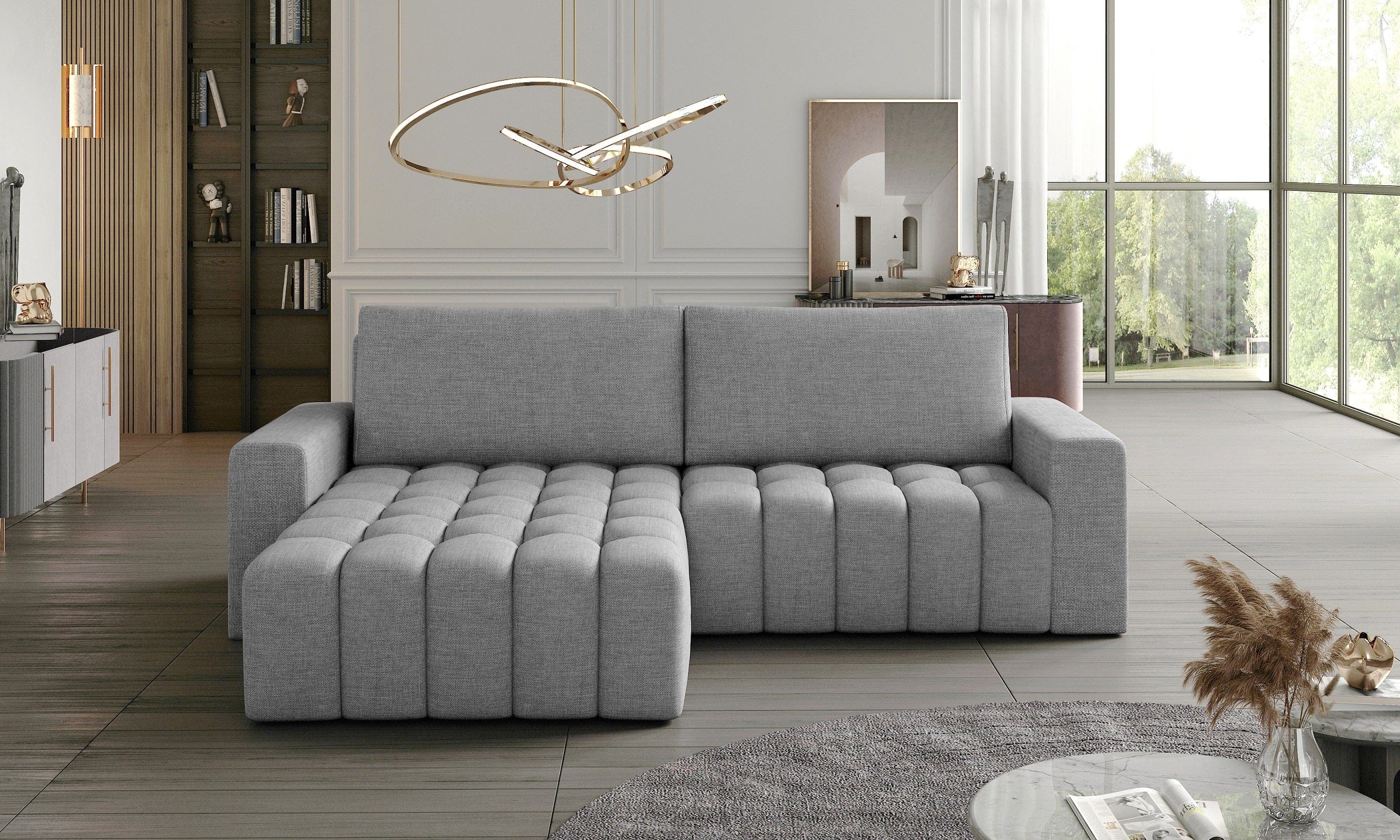 Eltap Sawana21 Coltar Extensibil Bonetis cu Lada de Depozitare, Sezlong pe Stanga, l250xA175xH75-92 cm