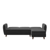 Dorel Home Coltar Extensibil cu Lada de Depozitare, Sezlong pe Dreapta Perry Velvet Gri / Maro, l219xA153xH82 cm