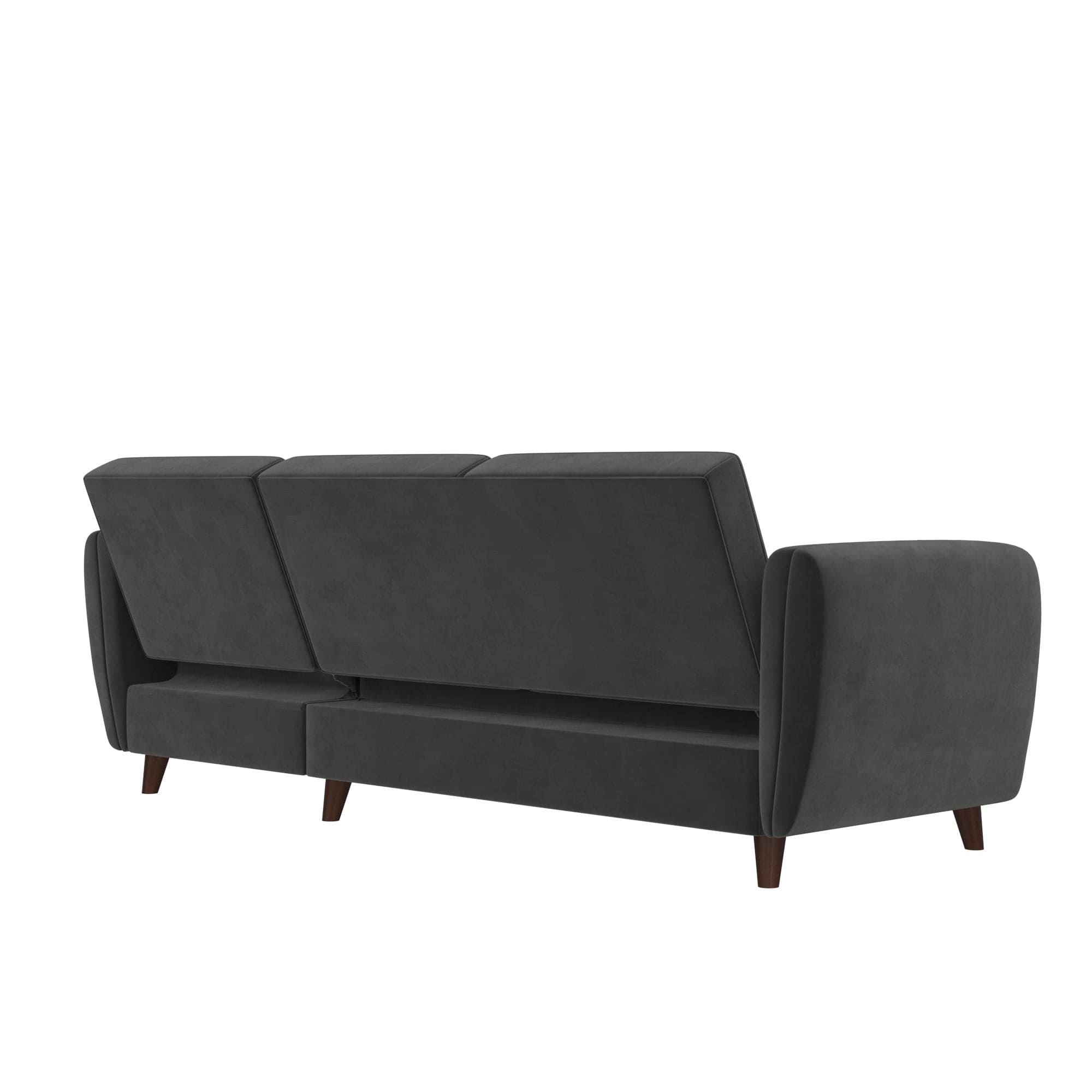 Dorel Home Coltar Extensibil cu Lada de Depozitare, Sezlong pe Dreapta Perry Velvet Gri / Maro, l219xA153xH82 cm