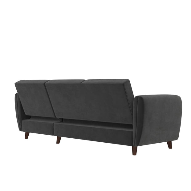 Dorel Home Coltar Extensibil cu Lada de Depozitare, Sezlong pe Dreapta Perry Velvet Gri / Maro, l219xA153xH82 cm