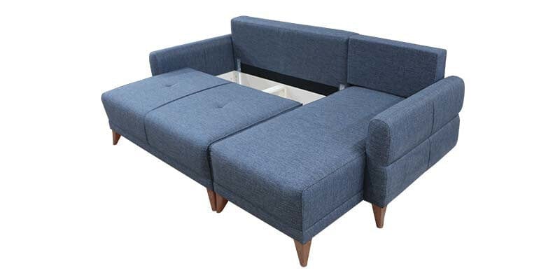 Dogtas Coltar extensibil cu lada de depozitare, universal (pe stanga sau pe dreapta), tapitat cu stofa, Mila Grafit, l225xA140xH90 cm