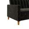 Dorel Home Coltar Extensibil cu Sezlong pe Dreapta Celine Velvet Negru / Natural, l210xA151xH81 cm