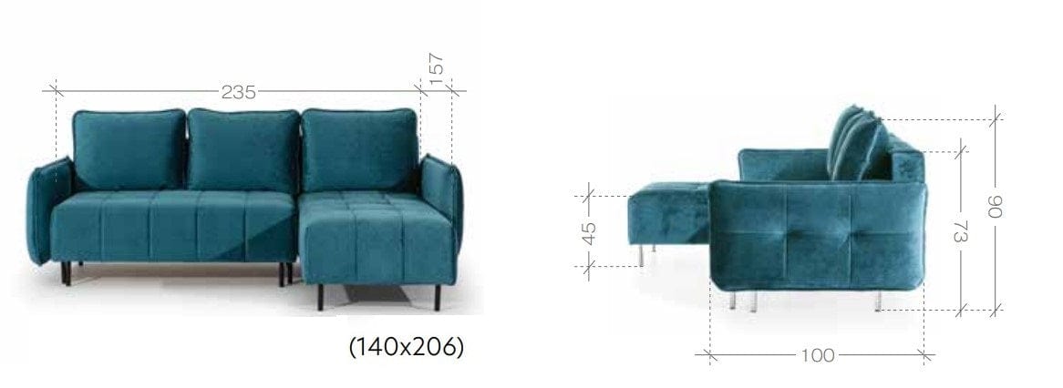 Coltar Extensibil, cu Sezlong pe Dreapta, Jessa l235xA157xH90 cm (11)