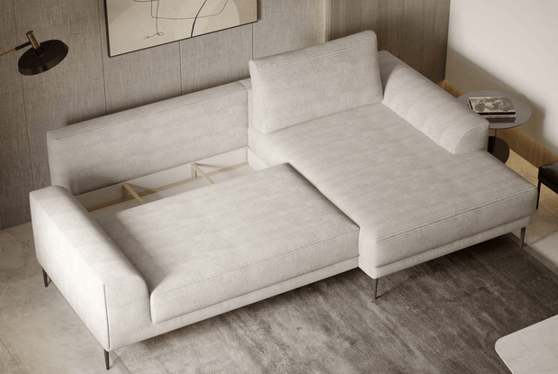 Wersal Coltar Extensibil, cu Sezlong pe Dreapta, Lada de Depozitare, Capitolis, l276xA175xH73-89 cm