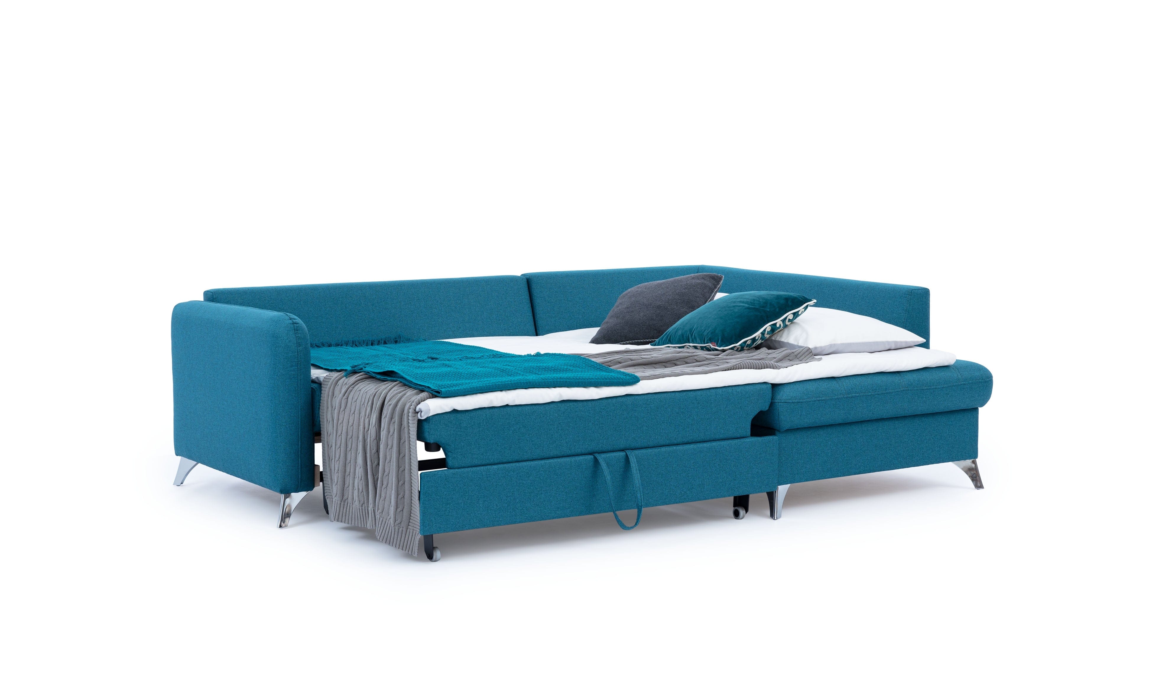 Coltar Extensibil, cu Sezlong pe Dreapta, Lada de Depozitare, Terins l223xA160xH84 cm (7)