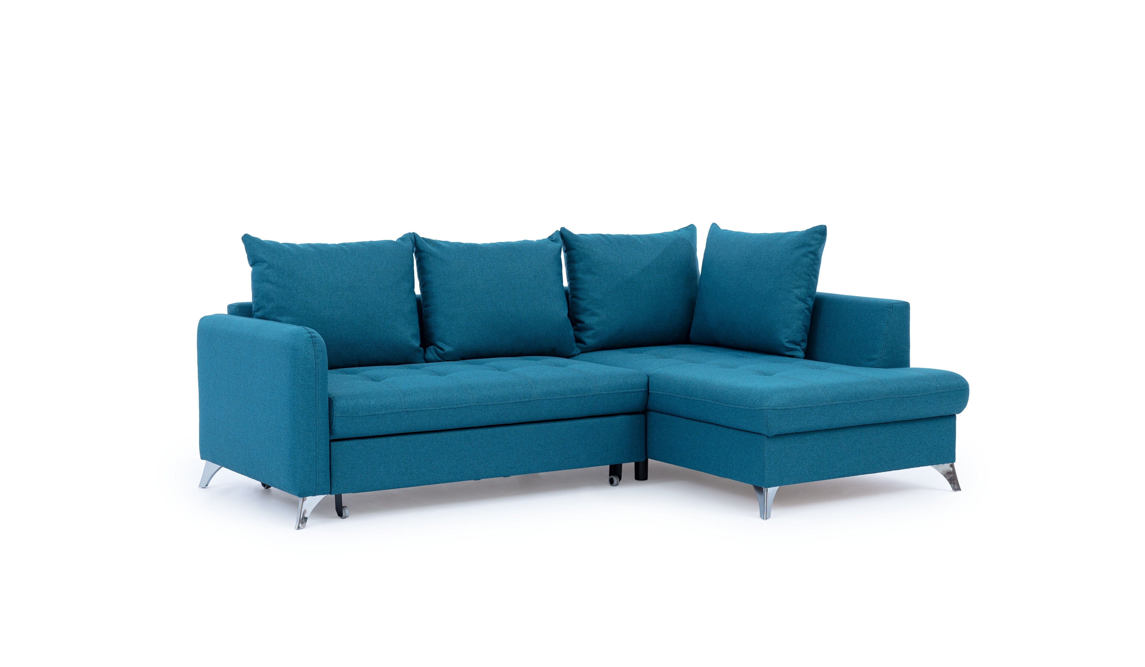 Coltar Extensibil, cu Sezlong pe Dreapta, Lada de Depozitare, Terins l223xA160xH84 cm (9)