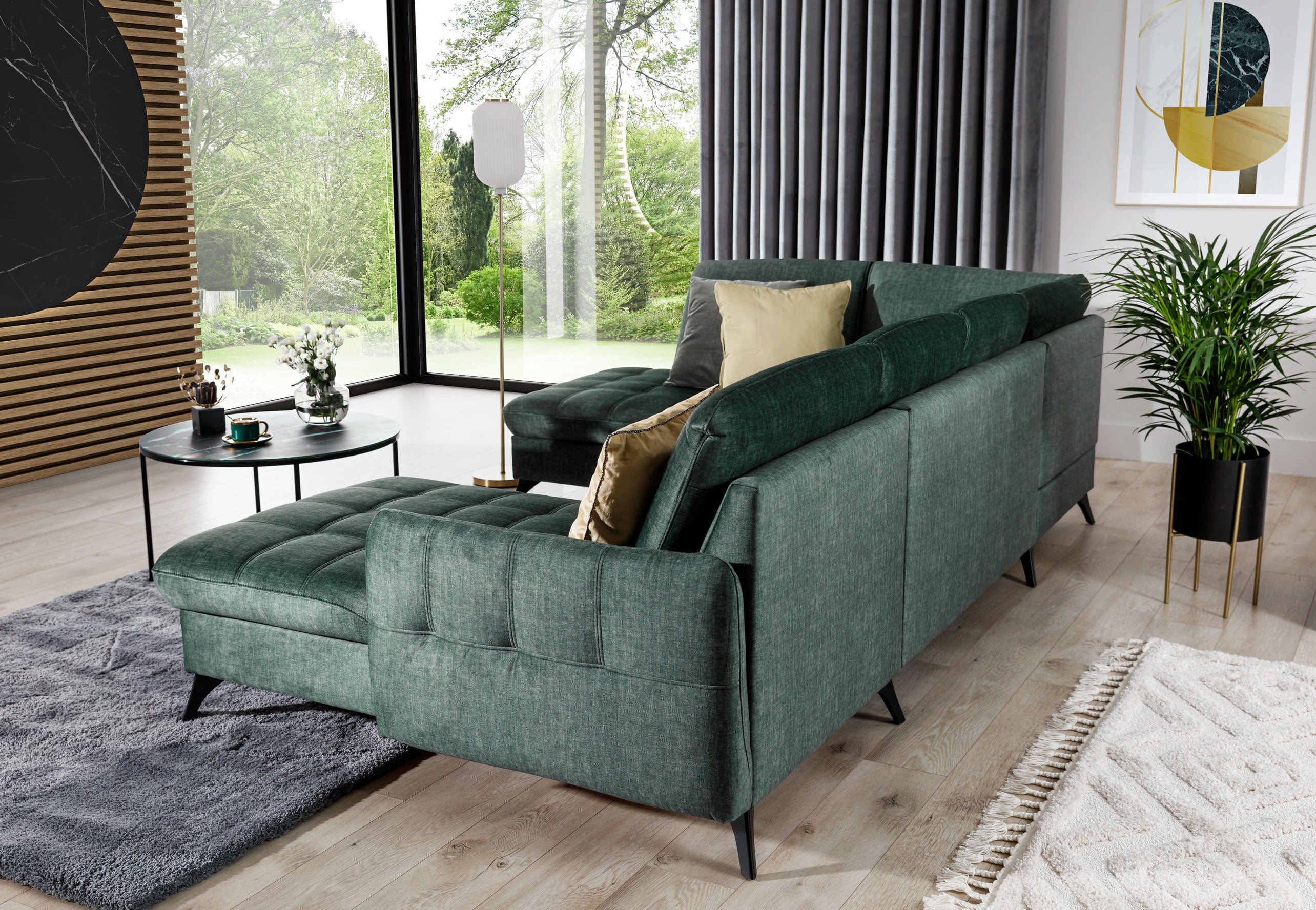 Coltar Extensibil, cu Sezlong pe Stanga, Lada de Depozitare, Luks U l300xA202xH90 cm (2)