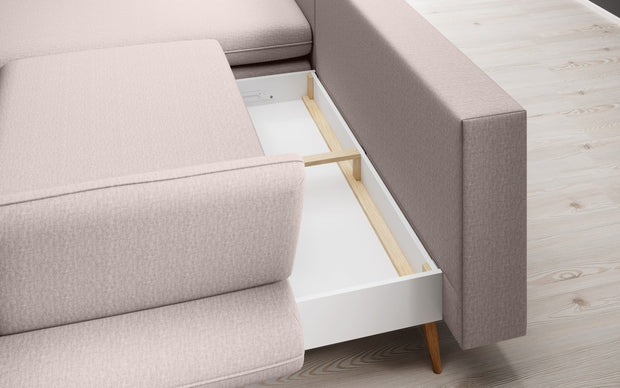 Coltar Extensibil, cu Sezlong pe Stanga, Lada de Depozitare, Perne Incluse, Mate, l283xA181xH90 cm (2)