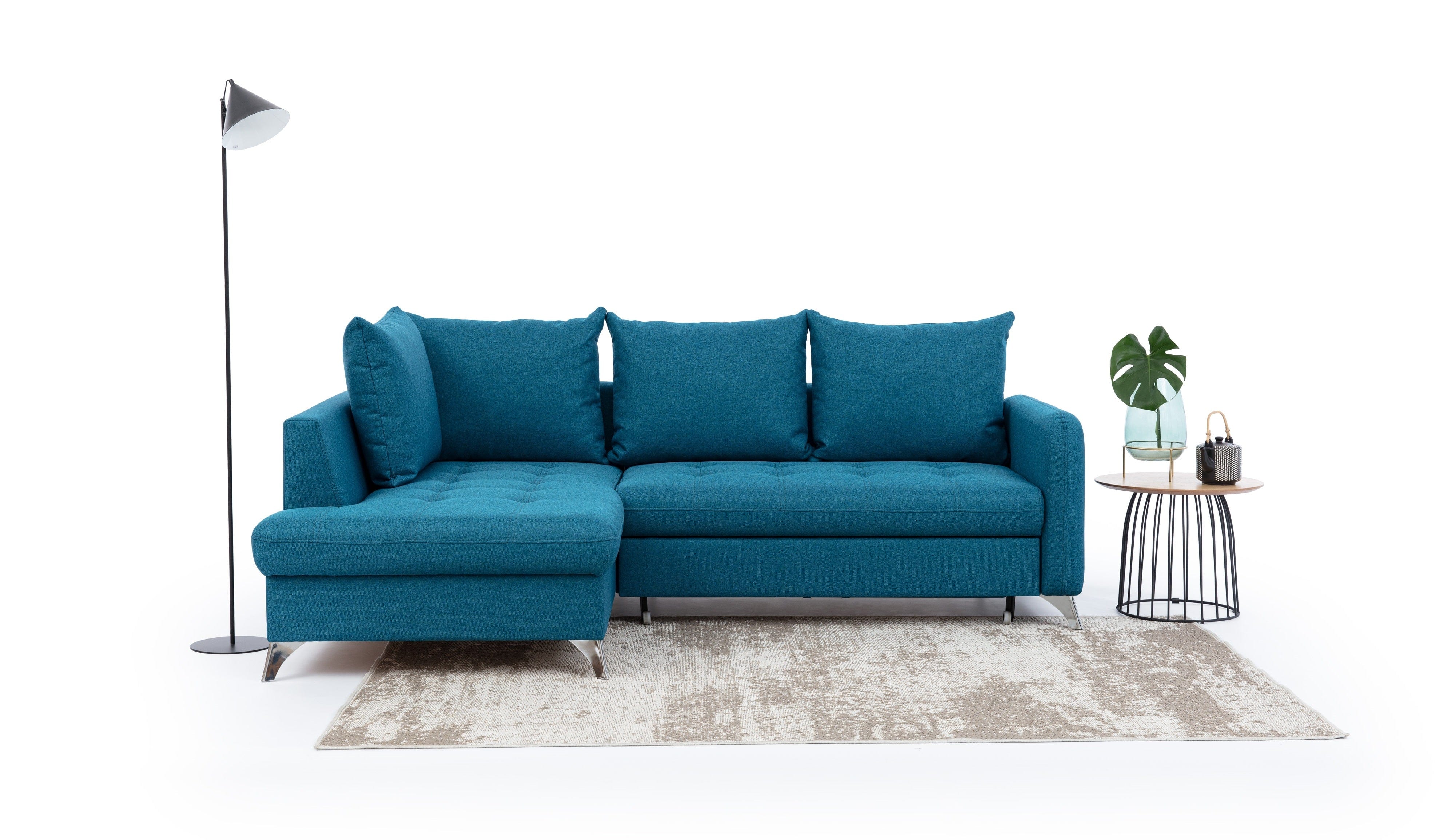 Coltar Extensibil, cu Sezlong pe Stanga, Lada de Depozitare, Terins l223xA160xH84 cm (3)