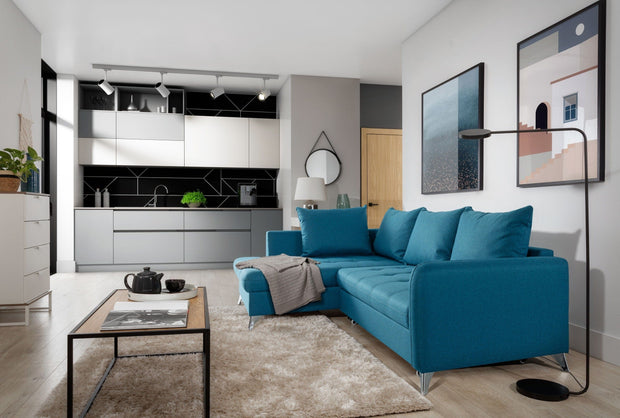 Coltar Extensibil, cu Sezlong pe Stanga, Lada de Depozitare, Terins l223xA160xH84 cm (5)