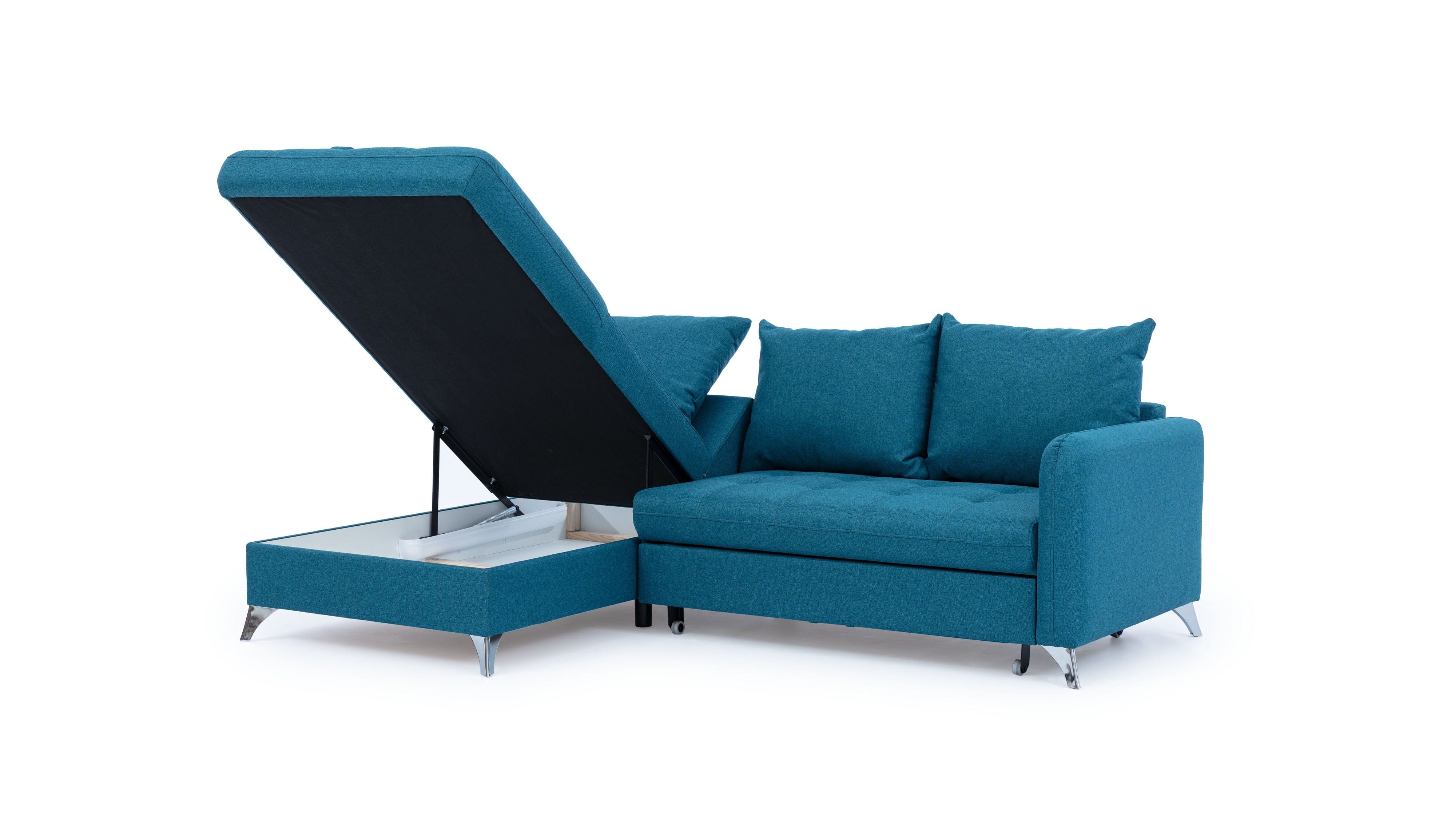 Coltar Extensibil, cu Sezlong pe Stanga, Lada de Depozitare, Terins l223xA160xH84 cm (8)