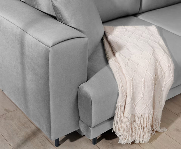 Eltap Coltar Extensibil Dalis Plus Gri Deschis cu Lada de Depozitare, Sezlong pe Dreapta, l289xA190xH73-95 cm