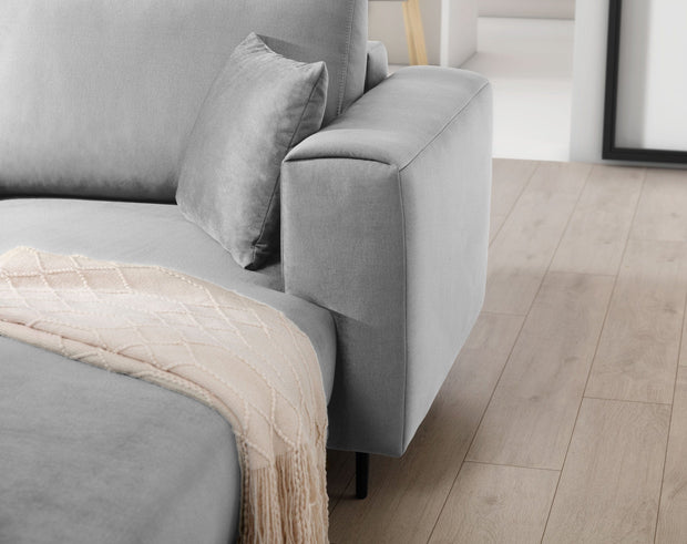 Eltap Coltar Extensibil Dalis Plus Gri Deschis cu Lada de Depozitare, Sezlong pe Dreapta, l289xA190xH73-95 cm