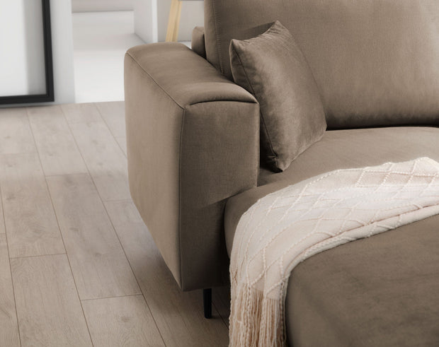 Eltap Coltar Extensibil Dalis Plus Maro Deschis cu Lada de Depozitare, Sezlong pe Dreapta, l289xA190xH73-95 cm