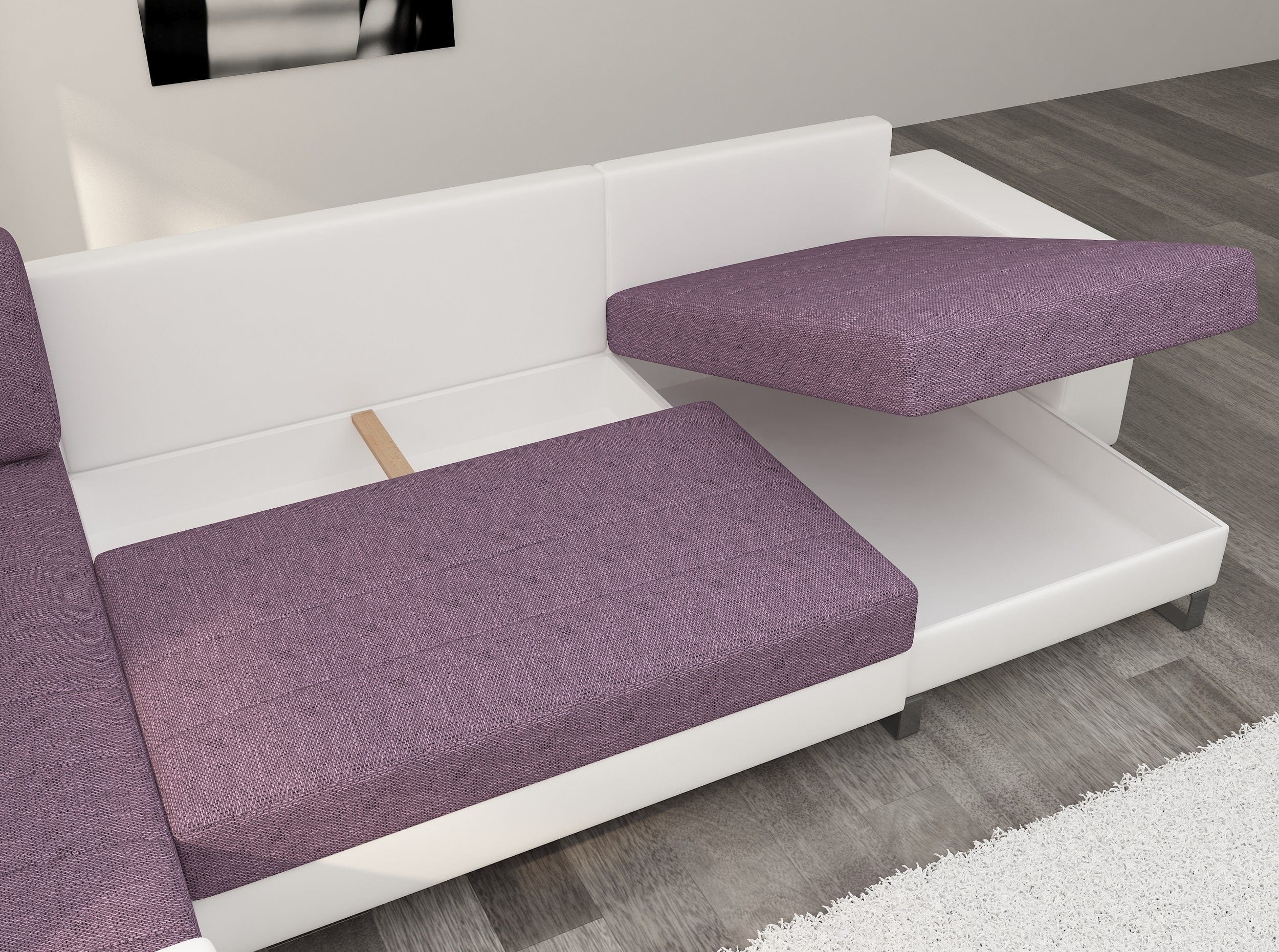 Eltap Coltar Extensibil Dora cu Lada de Depozitare, Sezlong pe Stanga, Perne Incluse, l312xA210xH95 cm