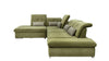 Coltar Extensibil Editis Large Velvet Verde Olive, Sezlong pe Stanga, cu Lada de Depozitare, tapitat cu Stofa, Spatar Reglabil, Tetiere si Cotiere Reglabile, l314xA251xH82-97 cm (4)