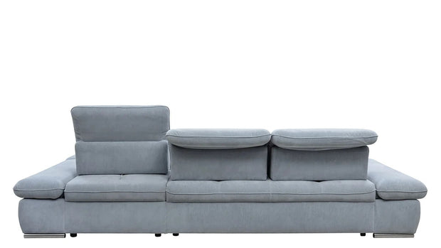 Coltar Extensibil Editis Small Bleu, Sezlong pe Dreapta, cu Lada de Depozitare, tapitat cu Stofa, Spatar Reglabil, Tetiere si Cotiere Reglabile, l312xA186xH82-97 cm (6)