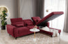 Eltap Coltar Extensibil Fobleros Plus Bordeaux cu Lada de Depozitare, Sezlong pe Dreapta, Tetiere Reglabile, l267xA196xH83-100 cm