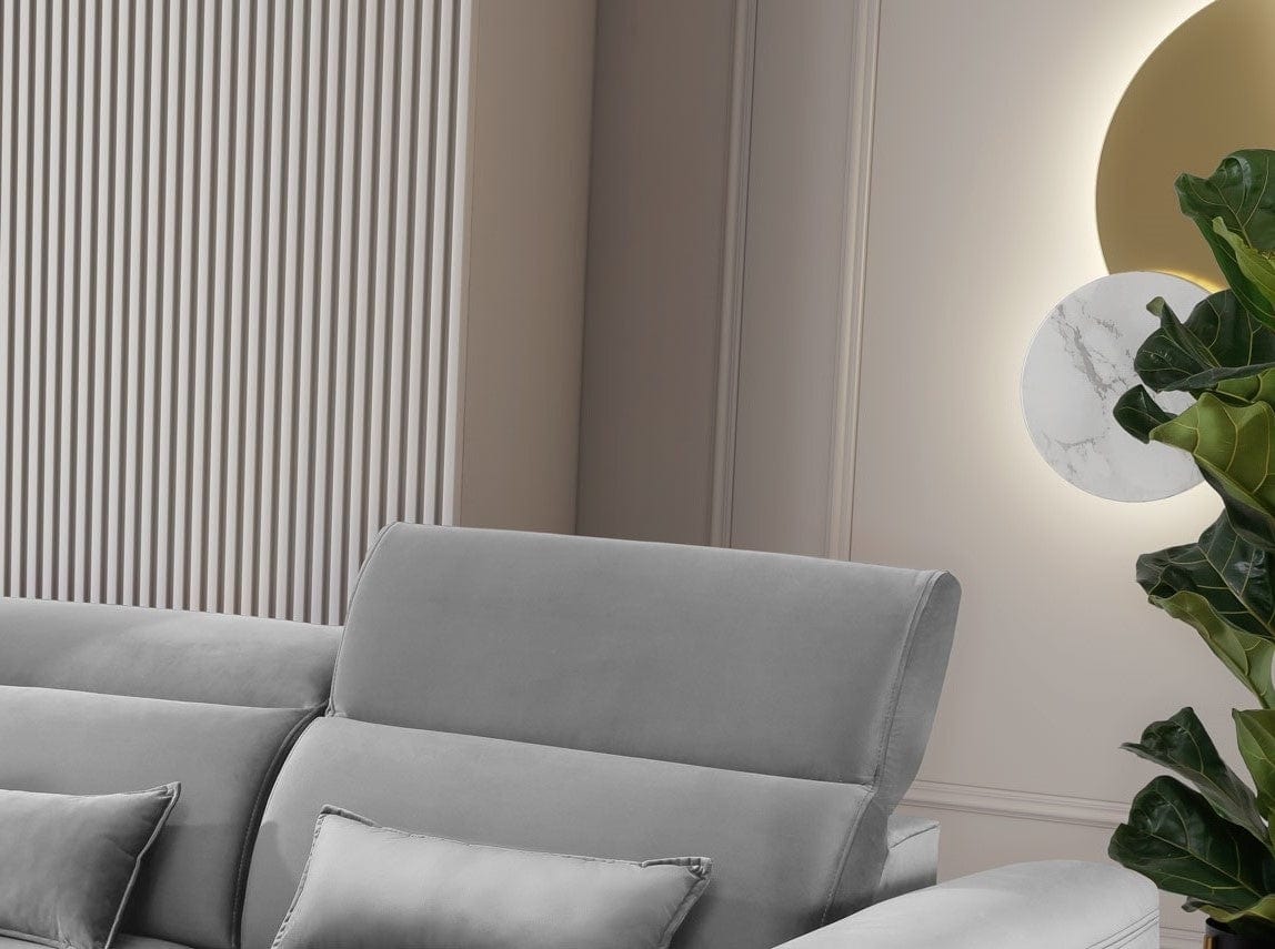 Eltap Coltar Extensibil Fobleros Plus Gri cu Lada de Depozitare, Sezlong pe Stanga, Tetiere Reglabile, l267xA196xH83-100 cm