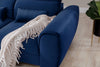 Eltap Coltar Extensibil Fobleros Plus Velvet Bleumarin cu Lada de Depozitare, Sezlong pe Stanga, Tetiere Reglabile, l267xA196xH83-100 cm