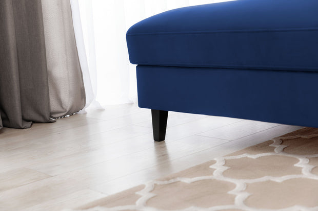 Eltap Coltar Extensibil Fobleros Plus Velvet Bleumarin cu Lada de Depozitare, Sezlong pe Stanga, Tetiere Reglabile, l267xA196xH83-100 cm