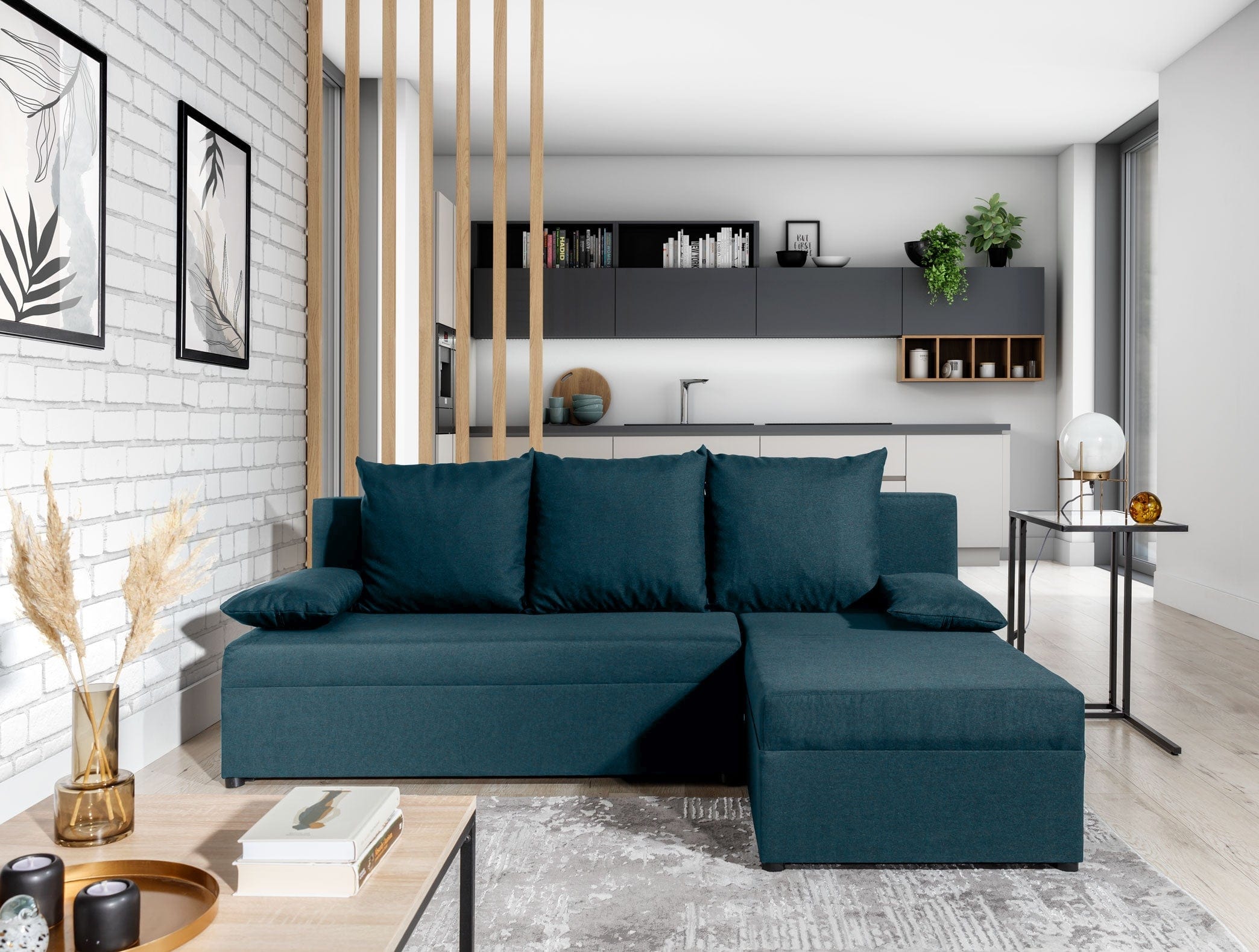 Eltap Nube40 Coltar Extensibil Gina cu Lada de Depozitare, Sezlong Universal (pe Stanga sau pe Dreapta), l206xA146xH90 cm