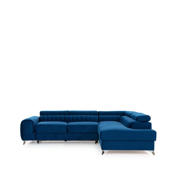 Eltap Coltar Extensibil Laurette cu Lada de Depozitare, Sezlong pe Dreapta, Tetiere Reglabile, l275xA205xH69-98 cm-Monolith84