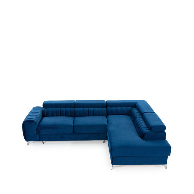 Eltap Coltar Extensibil Laurette cu Lada de Depozitare, Sezlong pe Dreapta, Tetiere Reglabile, l275xA205xH69-98 cm-Monolith84