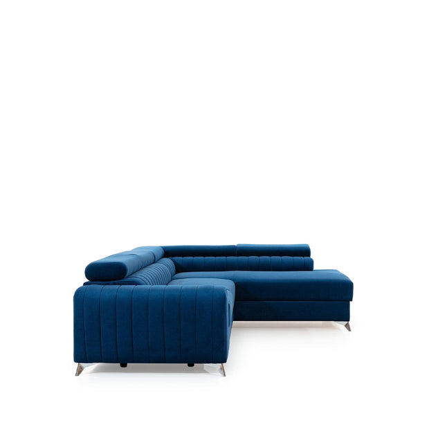 Eltap Coltar Extensibil Laurette cu Lada de Depozitare, Sezlong pe Dreapta, Tetiere Reglabile, l275xA205xH69-98 cm-Monolith84