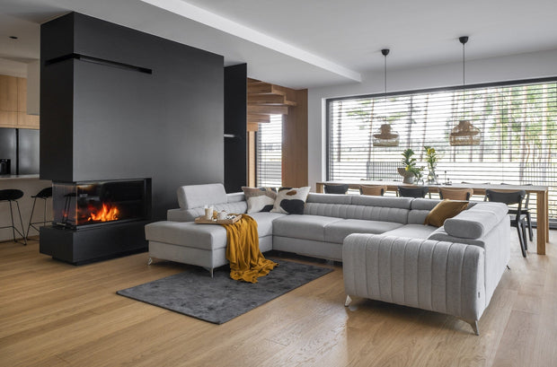 Eltap Coltar Extensibil Louisette cu Lada de Depozitare, Sezlong pe Stanga, Tetiere Reglabile, l340xA202xH72-92 cm