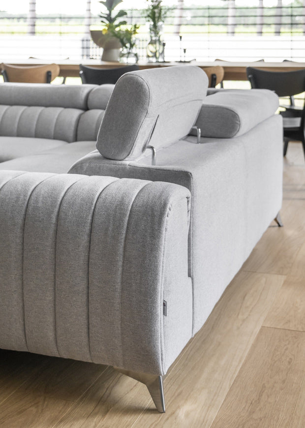 Eltap Coltar Extensibil Louisette cu Lada de Depozitare, Sezlong pe Stanga, Tetiere Reglabile, l340xA202xH72-92 cm