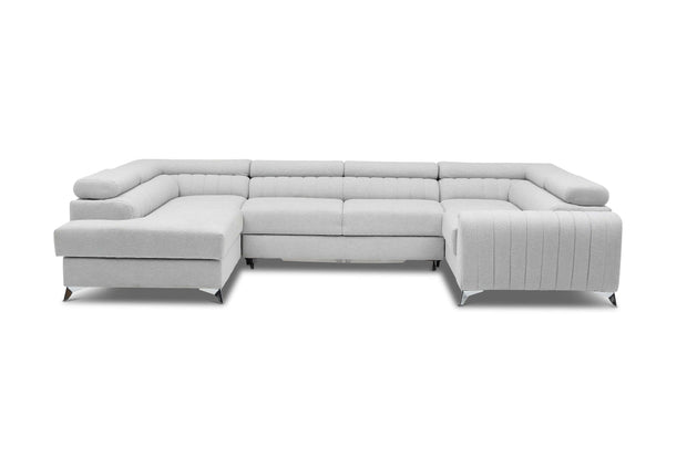 Eltap Coltar Extensibil Louisette cu Lada de Depozitare, Sezlong pe Stanga, Tetiere Reglabile, l340xA202xH72-92 cm