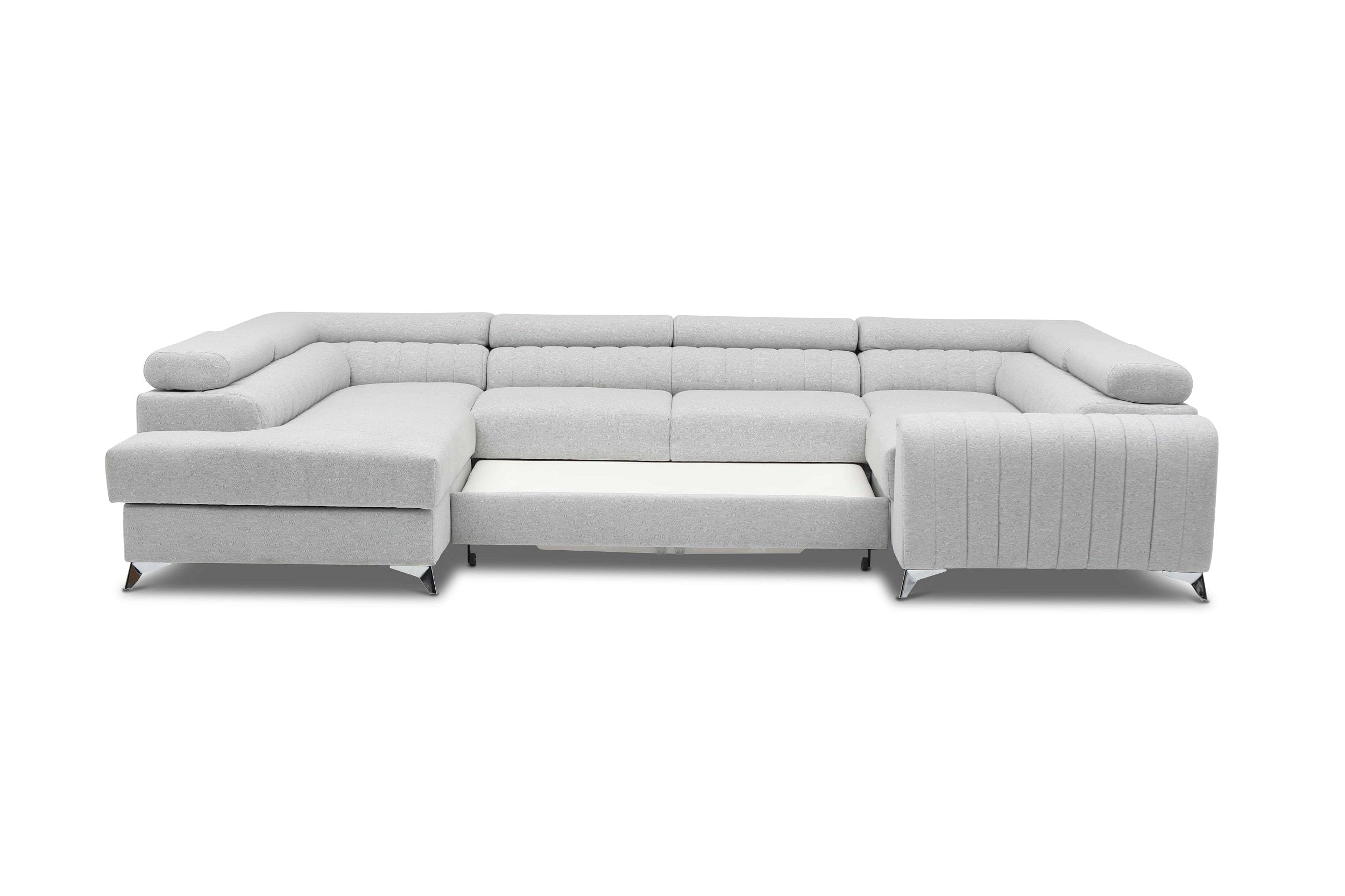 Eltap Coltar Extensibil Louisette cu Lada de Depozitare, Sezlong pe Stanga, Tetiere Reglabile, l340xA202xH72-92 cm