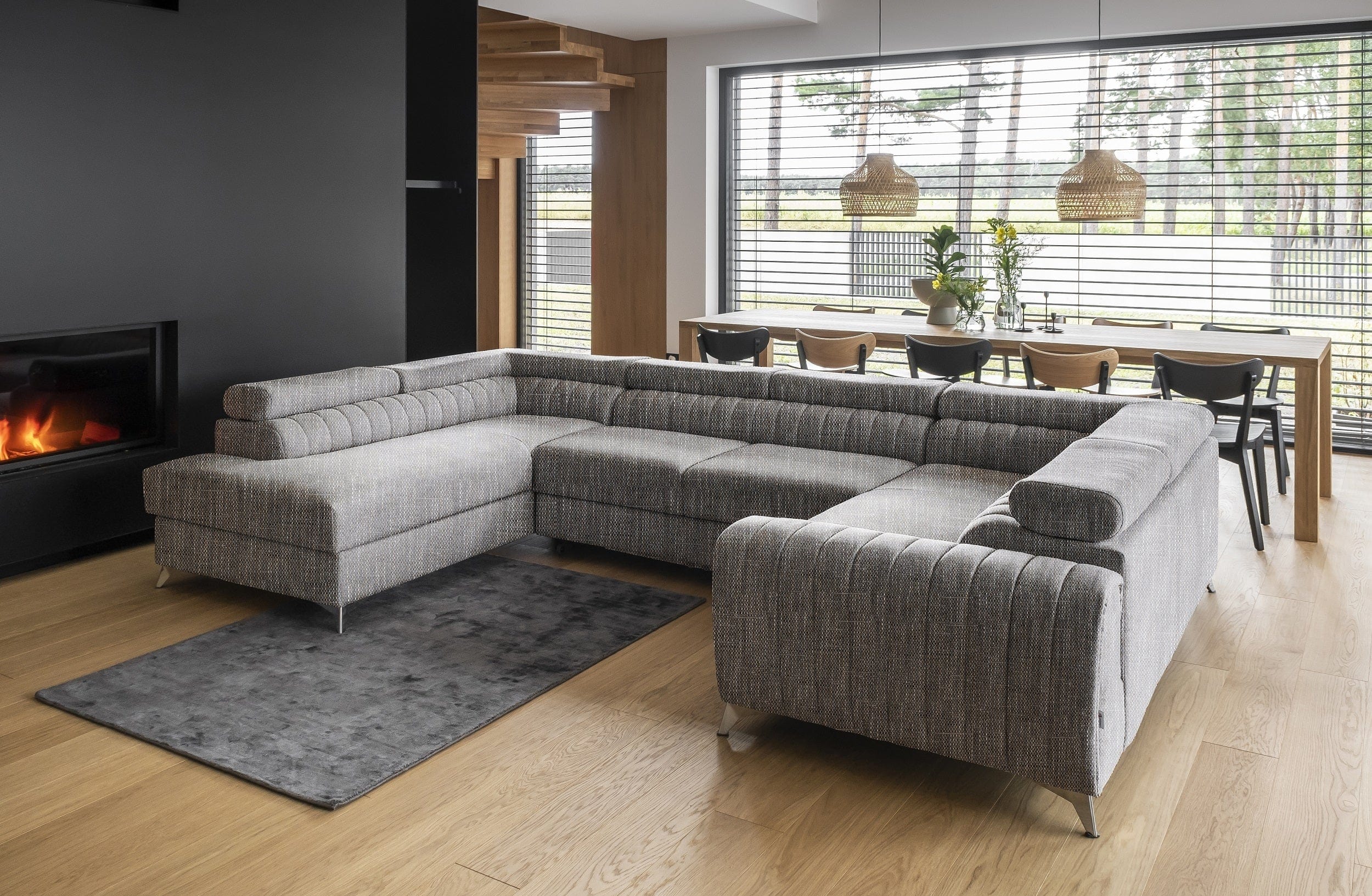 Eltap Marte130 Coltar Extensibil Louisette cu Lada de Depozitare, Sezlong pe Stanga, Tetiere Reglabile, l340xA202xH72-92 cm