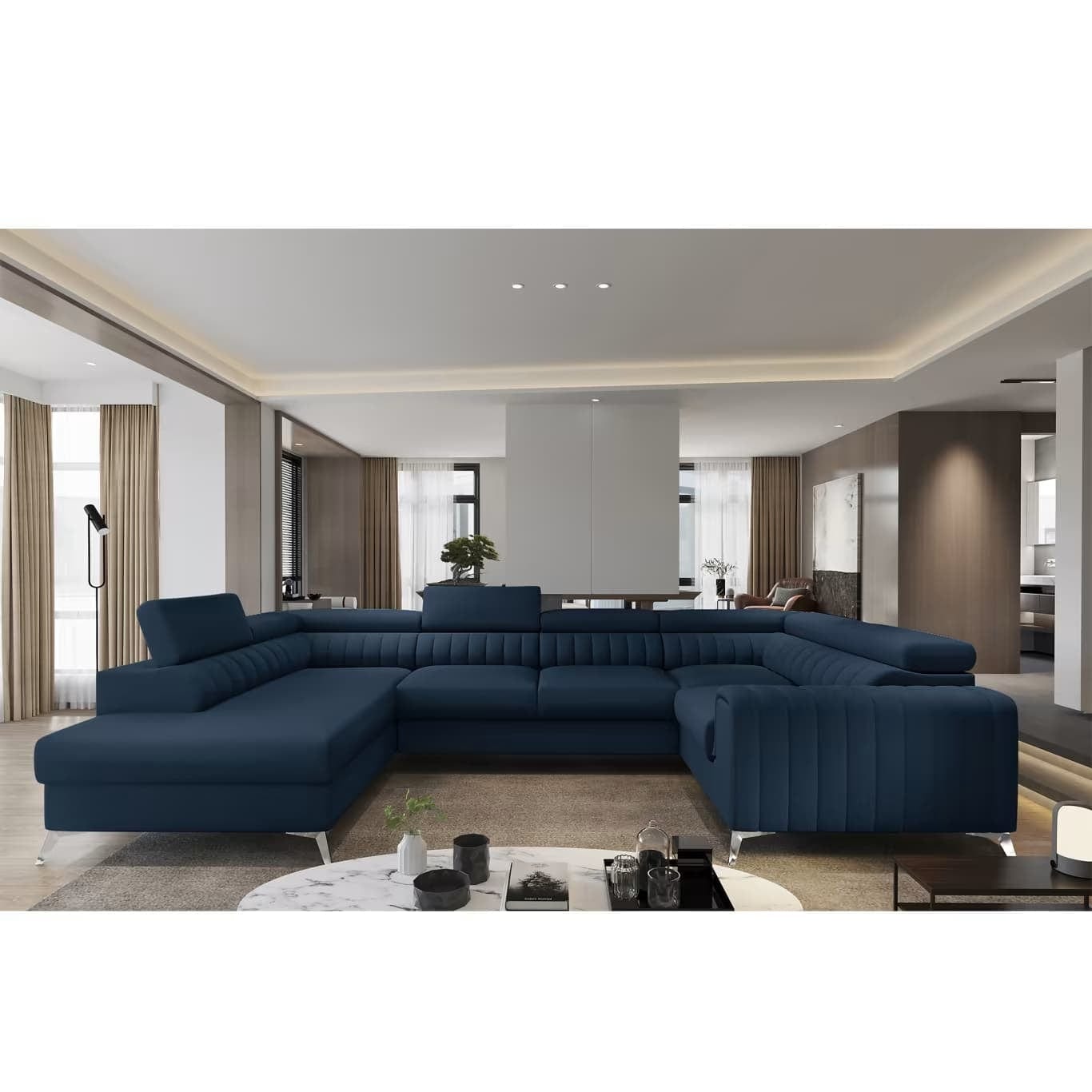 Eltap Flores40 Coltar Extensibil Louisette cu Lada de Depozitare, Sezlong pe Stanga, Tetiere Reglabile, l340xA202xH72-92 cm