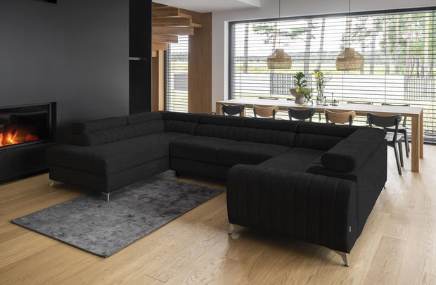 Eltap Vero10 Coltar Extensibil Louisette cu Lada de Depozitare, Sezlong pe Stanga, Tetiere Reglabile, l340xA202xH72-92 cm