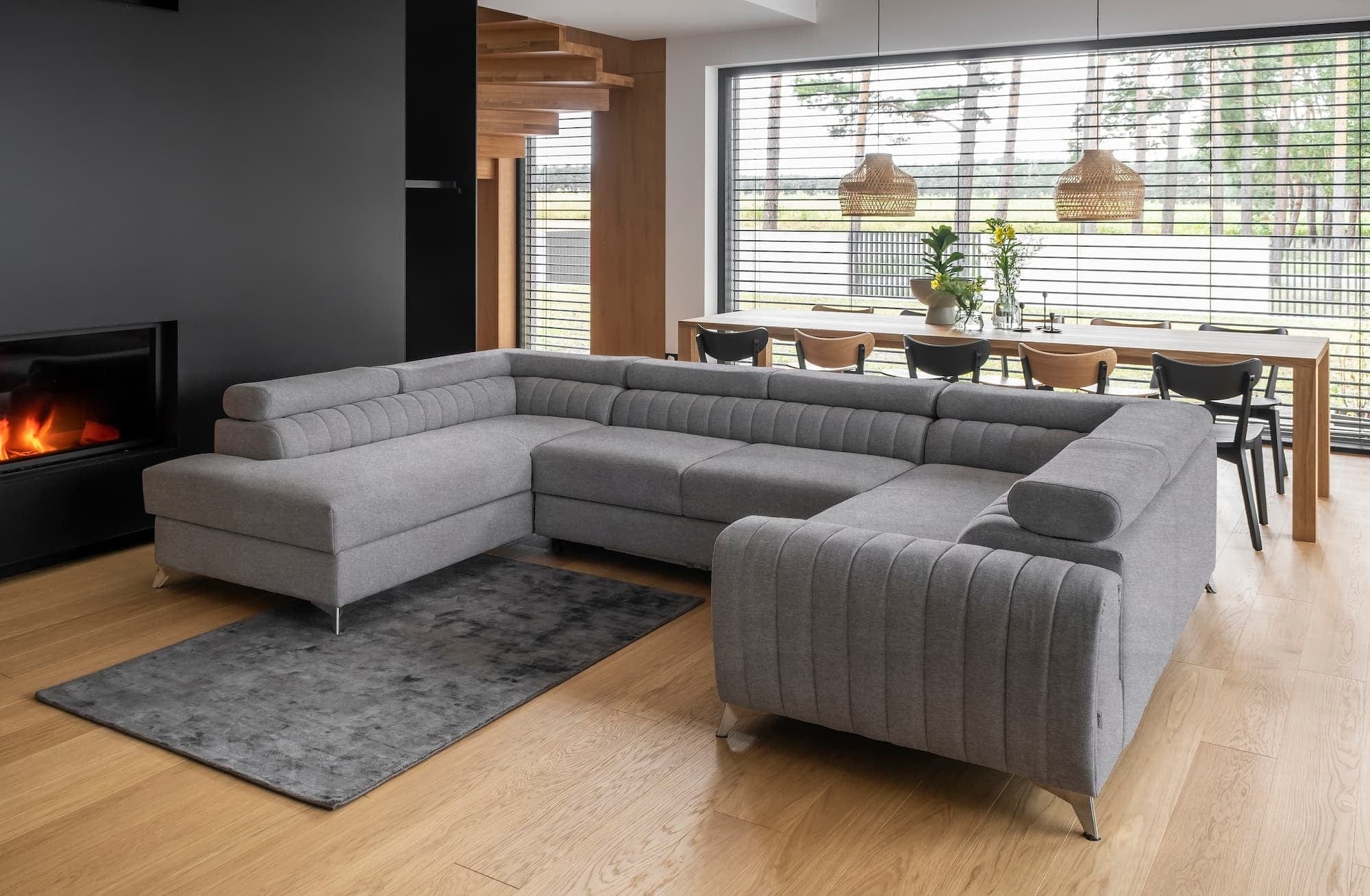 Eltap Poco04 Coltar Extensibil Louisette cu Lada de Depozitare, Sezlong pe Stanga, Tetiere Reglabile, l340xA202xH72-92 cm