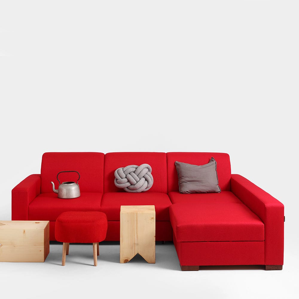 Coltar Extensibil Lozier Rosu, Sezlong pe Dreapta, tapitat cu Stofa, l231xA164xH82 cm (1)