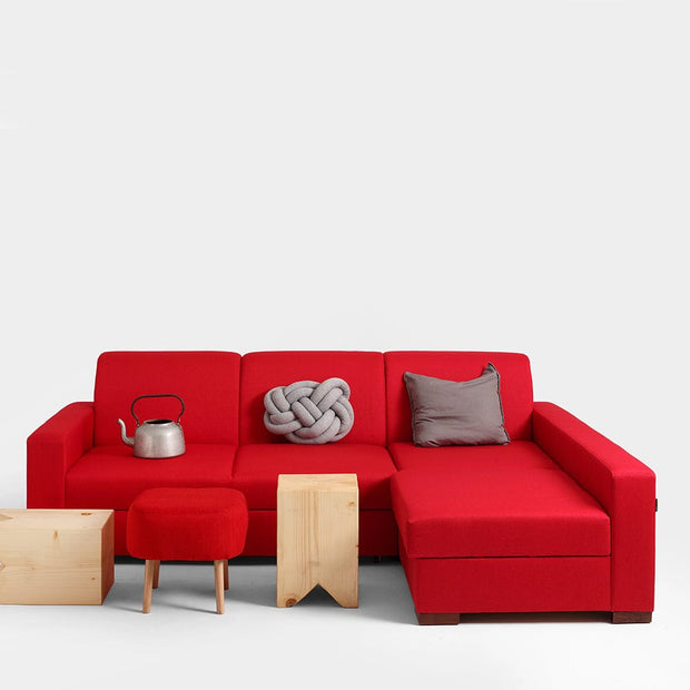 Coltar Extensibil Lozier Rosu, Sezlong pe Dreapta, tapitat cu Stofa, l231xA164xH82 cm (1)